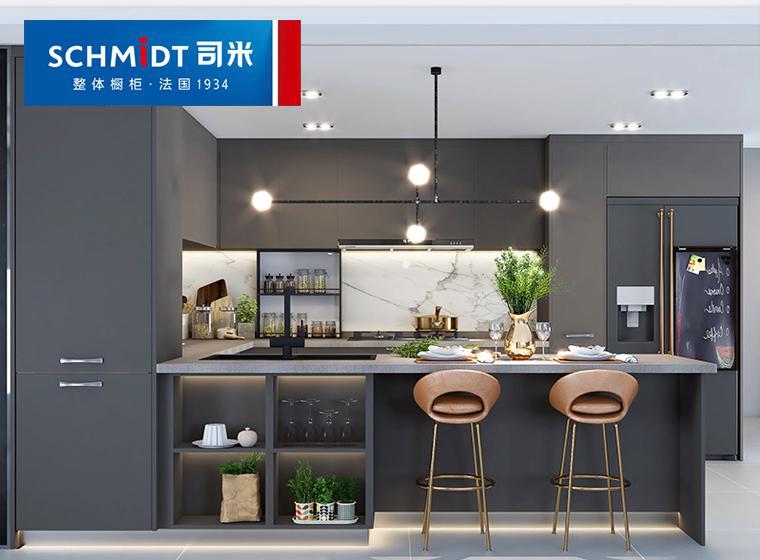 司米橱柜整体定制轻奢厨房拉篮置物架灶台简易多功能厨房柜
